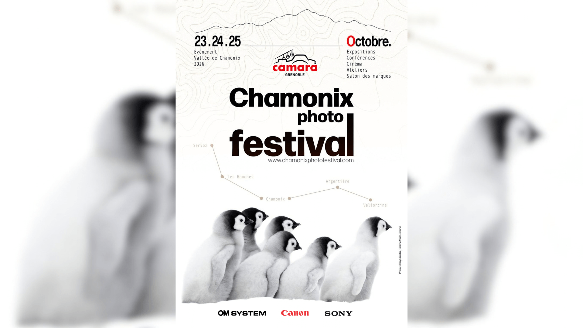Affiche du Chamonix Photo Festival 2026 et présence du stand Camara Grenoble
